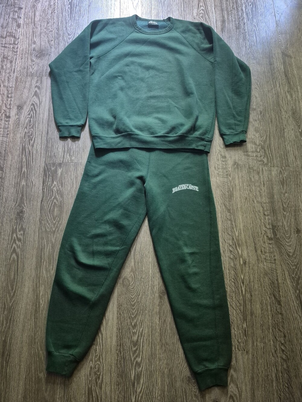 Vintage Beaver Canoe Cotton Dark Green Sweat Suit Medium Extra Large